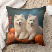 サモイドパピー秋デライトカボチャ クッション (ブランケット)