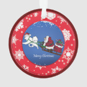 サモイド「トナカイ」サンタの新乗り オーナメント (裏面)