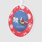 サモイド「トナカイ」サンタの新乗り オーナメント (正面)