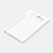 サモイド・パーソナライズされたドッグがIT後のメモをリストに ポストイット (アングル)