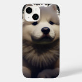 サモイハスキーの子犬ふわふわのかわいい可愛いドッグアート Case-Mate iPhoneケース (裏面)