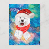 サモイードブリードドッグクリスマス シーズンポストカード (正面)