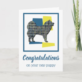 サモイ子犬おめでとうグリーティングカード カード