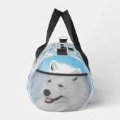 サモイ絵を描ズ白かわいいオリジナルペットドッグアート ダッフルバッグ (右)