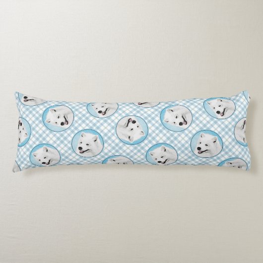 サモイ絵を描ズ白かわいいオリジナルペットドッグアート ボディピロー (正面)