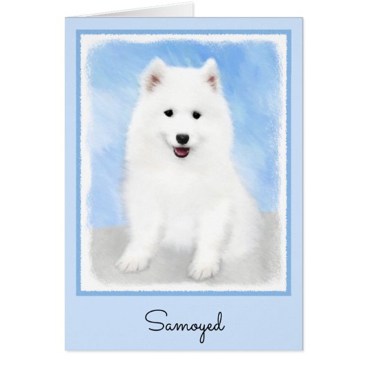 サモイ絵画ド子犬の写真 – かわいいオリジナルドッグアート (正面)