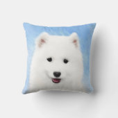 サモイ絵画ド子犬の写真 – かわいいオリジナルドッグアート クッション (裏面)