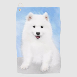 サモイ絵画ド子犬の写真 – かわいいオリジナルドッグアート ゴルフタオル