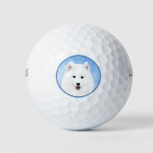 サモイ絵画ド子犬の写真 – かわいいオリジナルドッグアート ゴルフボール