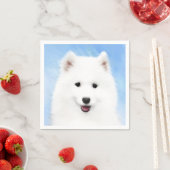 サモイ絵画ド子犬の写真 – かわいいオリジナルドッグアート スタンダードカクテルナプキン (インサイチュ)