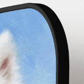 サモイ絵画ド子犬の写真 – かわいいオリジナルドッグアート ピックルボールラケット (左詳細)