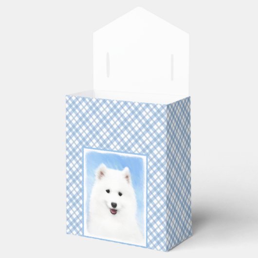 サモイ絵画ド子犬の写真 – かわいいオリジナルドッグアート フェイバーボックス (オープン)