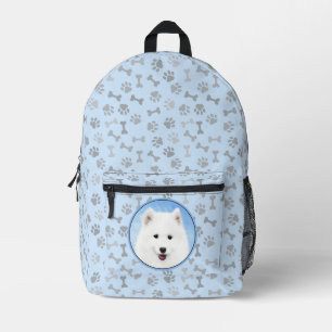 サモイ絵画ド子犬の写真 – かわいいオリジナルドッグアート プリントバックパック