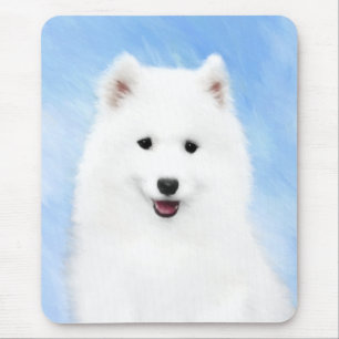 サモイ絵画ド子犬の写真 – かわいいオリジナルドッグアート マウスパッド