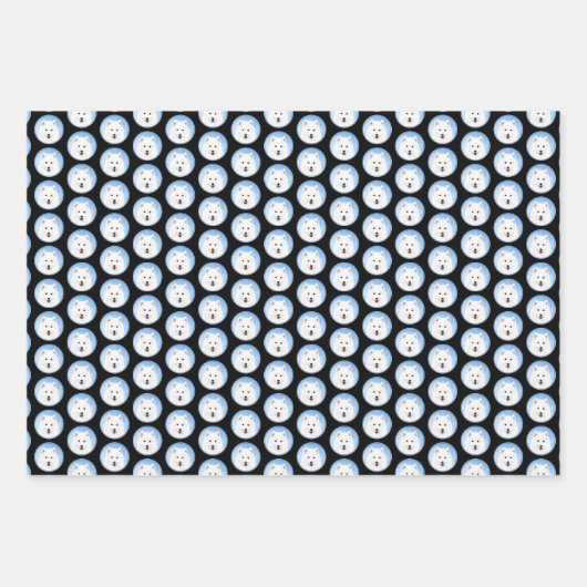 サモイ絵画ド子犬の写真 – かわいいオリジナルドッグアート ラッピングペーパーシート (正面3)