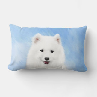 サモイ絵画ド子犬の写真 – かわいいオリジナルドッグアート ランバークッション