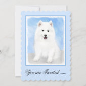 サモイ絵画ド子犬の写真 – かわいいオリジナルドッグアート 招待状 (正面)