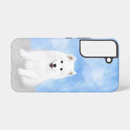 サモイ絵画ド子犬の写真 – かわいいオリジナルドッグアート SAMSUNG GALAXYケース (裏面横)
