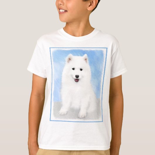 サモイ絵画ド子犬の写真 – かわいいオリジナルドッグアート Tシャツ (正面)