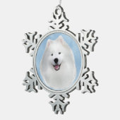 サモエイのテディ スノーフレークピューターオーナメント (右)