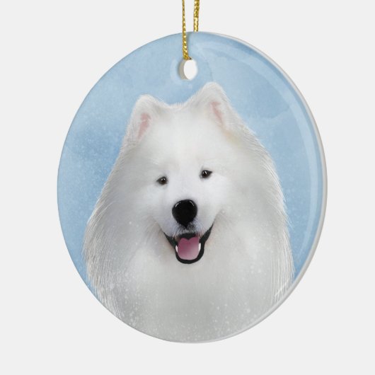 サモエイのテディ セラミックオーナメント (左)