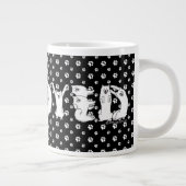 サモエイの犬の文字で綴った ジャンボコーヒーマグカップ (右)