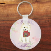 サモエイハートママ キーホルダー (正面)