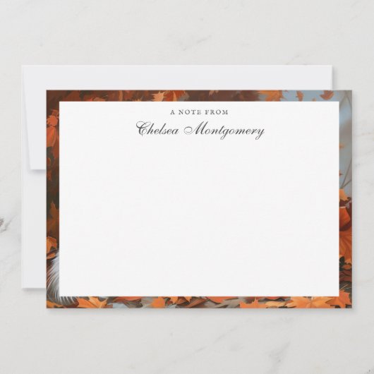 サモエイパーソナライズされたドグネーム秋 ノートカード (正面)