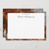 サモエイパーソナライズされたドグネーム秋 ノートカード (正面/裏面)