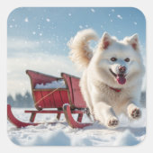 サモエイフェスティバルホリデークリスマス スクエアシール (正面)