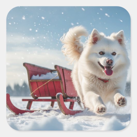 サモエイフェスティバルホリデークリスマス スクエアシール (正面)