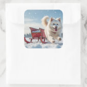 サモエイフェスティバルホリデークリスマス スクエアシール (バッグ)