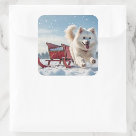 サモエイフェスティバルホリデークリスマス スクエアシール (バッグ)