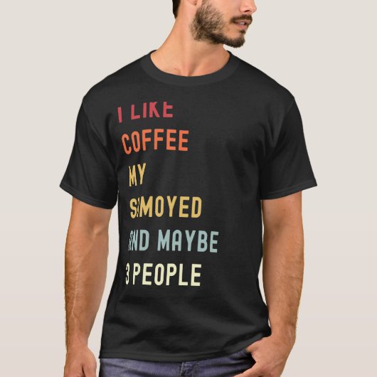 サモエイレトロドッグアンドコーヒー Tシャツ (正面)