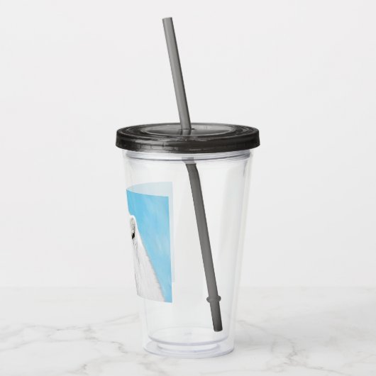 サモエイ絵画ズ – かわいいオリジナルドッグアート アクリルタンブラー (左)