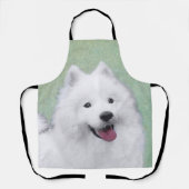 サモエイ絵画ズ – かわいいオリジナルドッグアート エプロン (正面)