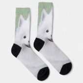 サモエイ絵画ズ – かわいいオリジナルドッグアート ソックス (右)