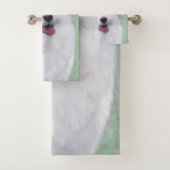 サモエイ絵画ズ – かわいいオリジナルドッグアート バスタオルセット (インサイチュ)