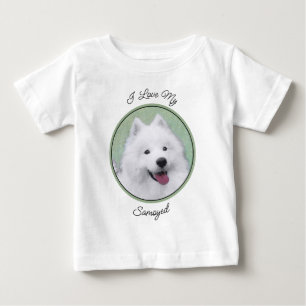 サモエイ絵画ズ – かわいいオリジナルドッグアート ベビーTシャツ