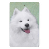 サモエイ絵画ズ – かわいいオリジナルドッグアート ミニクリップボード (裏面)