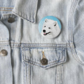 サモエイ絵画ズ – かわいいオリジナルドッグアート 缶バッジ (インサイチュ)