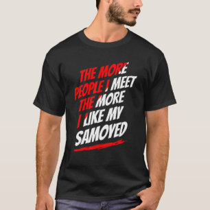 サモエドおもしろい犬恋人ハムに会う人々 Tシャツ