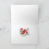 サモエドとサンタをそりに乗せたカード シーズンカード (内部)