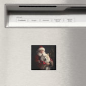 サモエドとサンタクロースのクリスマス マグネット (インサイチュ (食洗機))