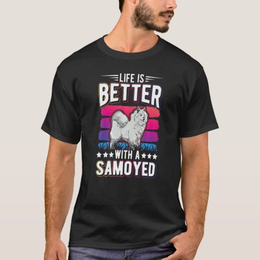 サモエドと一緒 Tシャツ (正面)