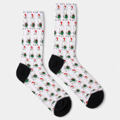 サモエドのクリスマスサンタ帽子 楽しいデザイン ソックス (右)