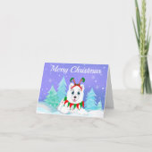 サモエドのクリスマス + 妖精のカチューシャ カード (正面)