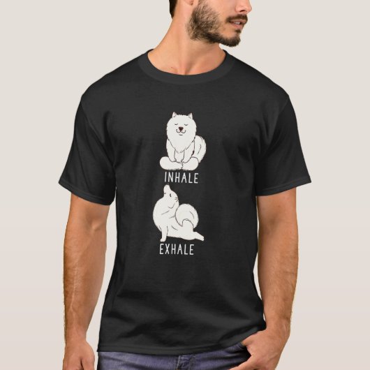 サモエドのヨガ Tシャツ (正面)