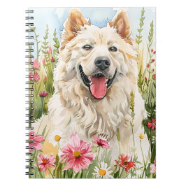 サモエドの水彩画の犬好きジャーナルノート ノートブック