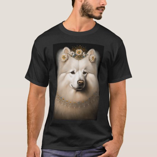 サモエドの犬 ビンテージ ポートレート 37 Tシャツ (正面)